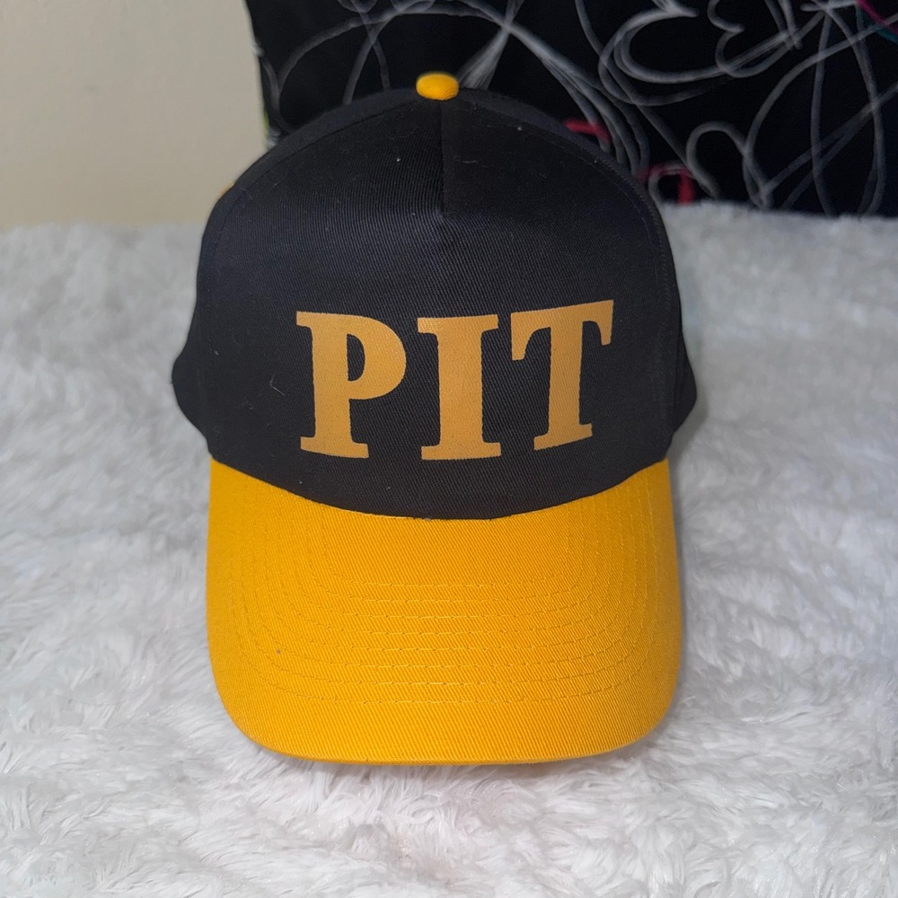 KC PIT Snapback Hat Mens OSFM Black Yellow‎ Excellent Vintage Pittsburgh Style